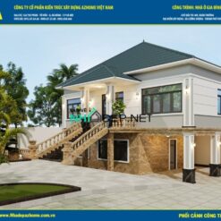 Alternative view of Bản vẽ nhà vườn 2 tầng mái 13x9.1 mái nhật