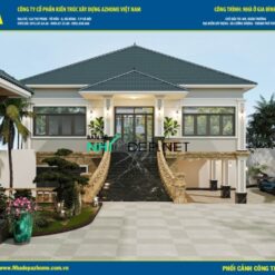 Bản vẽ nhà vườn 2 tầng mái 13x9.1 mái nhật