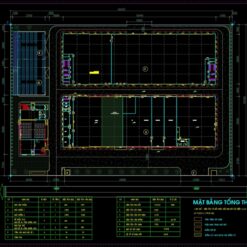 Bản vẽ nhà xưởng quy mô 17000 m2 đầy đủ hạng mục