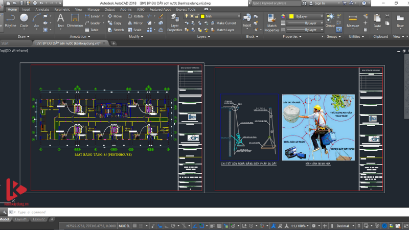 Biện pháp thi công đu dây sơn nước