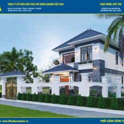 Alternative view of Full bản vẽ nhà vườn 2 tầng mái Nhật kích thước 8x12m sảnh trái