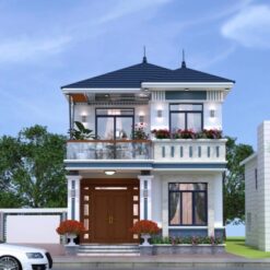 Mẫu nhà mái Nhật 2 tầng kích thước: 7 x12m .