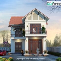 Alternative view of Biệt thự 2 tầng mái thái kích thước 9×13.62m