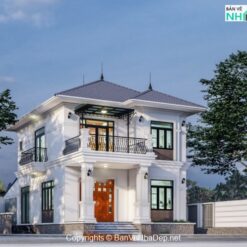 Trọn bộ File cad + sketchup biệt thự mái nhật 2 tầng 8.5x15.5m