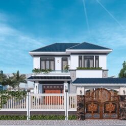 Mẫu biệt thự mái Nhật 10,52x12m