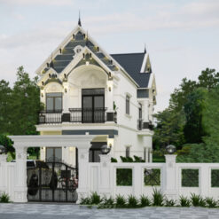 Nhà mái thái 2 tầng phong cách Tân Cổ Điển.