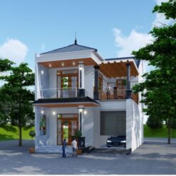 Mẫu biệt thự đẹp 2 tầng mái nhật kích thước xây dựng 7.8×14.3m