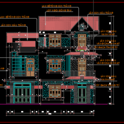 File Cad – Nhà biệt thự 3 tầng 13×8.4m