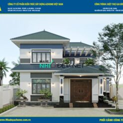 Bản vẽ Full nhà mái Nhật 2 tầng kích thước 13.78x12.78