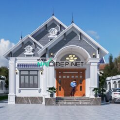 Alternative view of Bản vẽ Kiến trúc Nhà cấp 4 mái nhật Diện tích 9x20