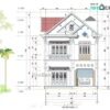 Bản vẽ kiến trúc thiết kế biệt thự vườn KT 8x15m miến phí