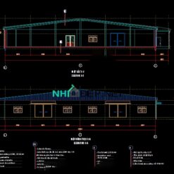 Bản vẽ nhà xưởng 35x52m khung thép