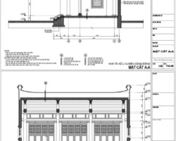 Bản vẽ thiết kế đền thờ nhà thờ họ 3 gian 6×9.9m gỗ lim