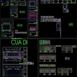 Bản vẽ thiết kế nhà cổ 2 tầng giảng đường thiền viện 19.5x41m