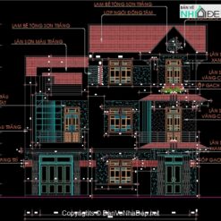 File Cad – Nhà biệt thự 3 tầng 13×8.4m