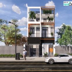 Full bản vẽ nhà phố gồm autocad kiến trúc, kết cấu, điện nước và dựng 3d sketchup đẹp dùng tham khảo và thi công