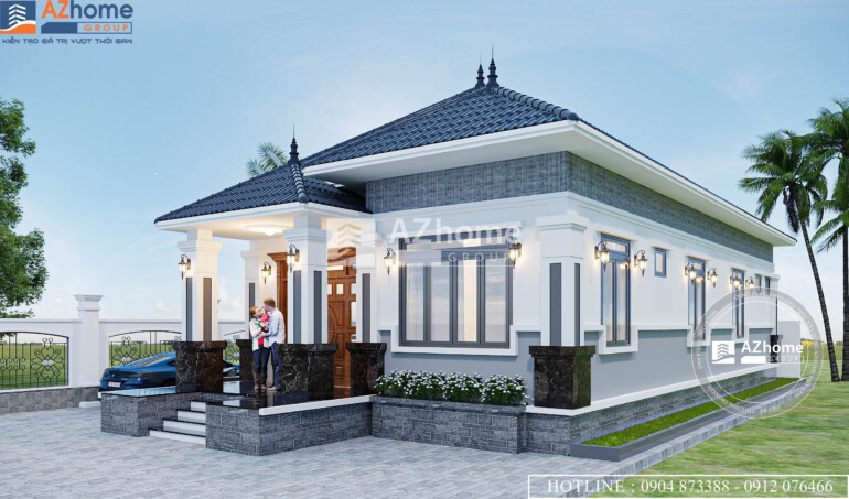 FULL hồ sơ thiết kế xây dựng mẫu nhà Biệt thự Mái Nhật 1 tầng 8×16m - Ảnh 9