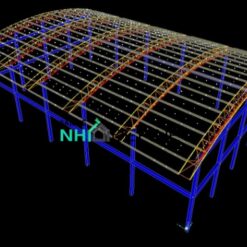 Mái vòm thép ống nhịp 18m