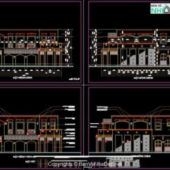 Mẫu bản vẽ cad mô hình nhà hàng coffee
