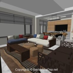 Mẫu thiết kế nhà hàng model sketchup cực hot