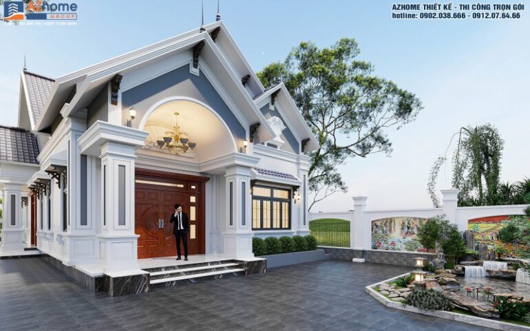 Nhà Mái Thái 1 tầng 10×21 - Ảnh 3