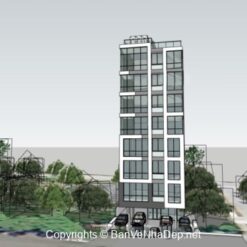 Thiết kế cao ốc 10x10m model sketchup