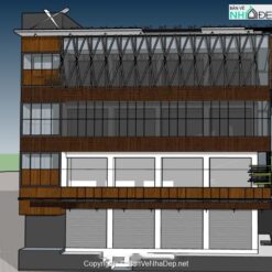 Alternative view of Thiết kế chung cư tòa nhà 4 tầng file sketchup 9x18m