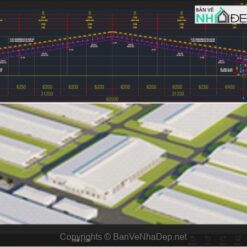 Nhà xưởng vượt nhịp 62m nhà máy vắt sữa khung Zamil 1 tầng kích thước 62x82m