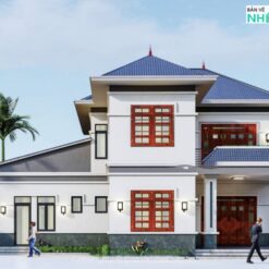 Trọn bộ File cad và sketchup biệt thự mái nhật 2 tầng 11x15m