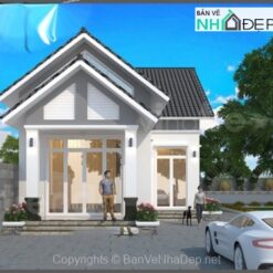 Bản vẽ thiết kế biệt thự vườn 1 tầng kích thước 7x18.1m