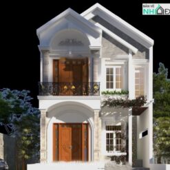 Mẫu nhà 2 tầng mái thái, kích thước 7.5x20m mới nhất