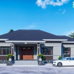 Bản vẽ mẫu biệt thự 1 tầng 18x10m đẹp