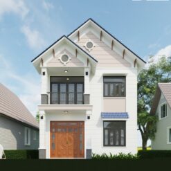 Alternative view of Bản vẽ autocad Biệt thự 2 tầng mái Thái 7.5x12.9m