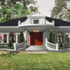 Biệt thự 1 tầng kích thước 23.7x19.2m 5 phòng ngủ