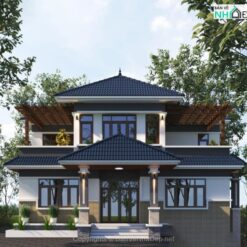 File bản vẽ cad biệt thự 12x12m x 2 tầng