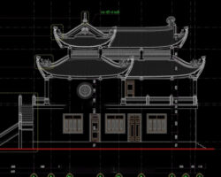 Bản vẽ chùa 2 tầng – Hà Nội ( Tổng diện tích: 500m2)