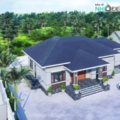 Alternative view of Bản vẽ mẫu biệt thự 1 tầng 18x10m đẹp