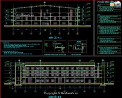 Bản vẽ thiết kế nhà xưởng điện tử 4 tầng diện tích sàn 24.000 m2