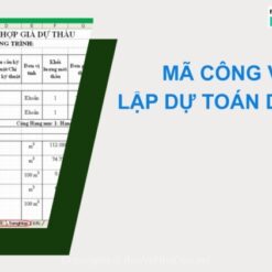 Mã công việc cho công việc lập đơn giá dự toán và dự thầu