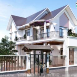 Hồ sơ file bản vẽ nhà biệt thự mái thái 2 tầng diện tích thiết kế 9x15m