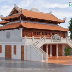 Bản vẽ chùa 2 tầng - Hà Nội ( Tổng diện tích: 500m2)