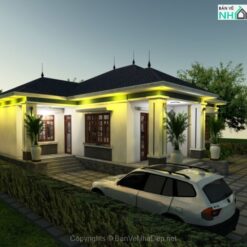 Mẫu nhà ở nông thôn hiện đại, kích thước 12x12m.