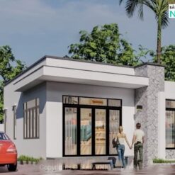 Nhà phố 1 tầng mái bằng 8.5x15.5m