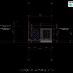 Alternative view of Nhà cấp 4 mái bằng 6x16.4m file autocad