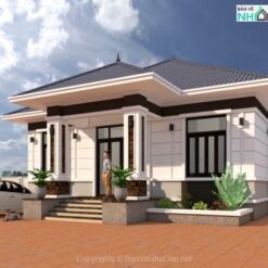 Thiết kế nhà biệt thự mái nhật 1 tầng kt 10.9x18.1m