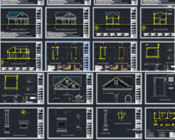 Bản vẽ autocad Biệt thự 1 tầng mái thái 7.8×13.5m