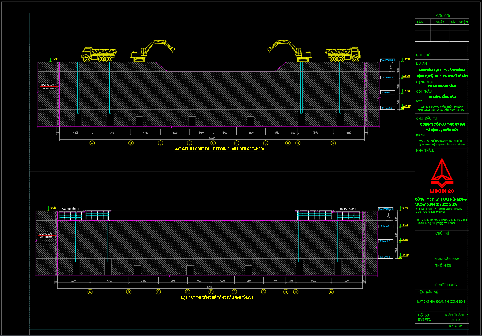 Biện pháp thi công tầng hầm chung cư cao tầng theo phương pháp SEMI TOP DOWN