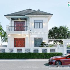 Bản vẽ chi tiết mẫu biệt thự 2 tầng mái nhật hiện đại,kt 10.5x15.4m