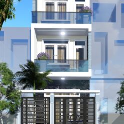 Bản vẽ Autocad Nhà phố 3 tầng kích thước 4x10m