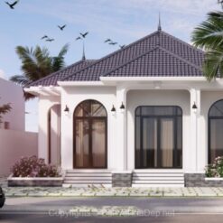 Bản vẽ autocad nhà cấp 4 mái nhật 9x11m